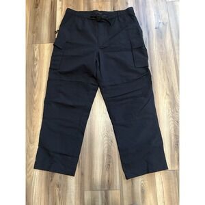 Lands End Men's Conversion Pants Black 36 38 Belted 30 Inseam Nylon Hiking